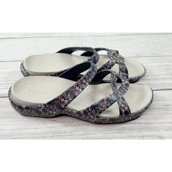 CROCS Women’s Meleen Twist Floral Graphic Sandals Navy Size 6 - Picture 4 of 6